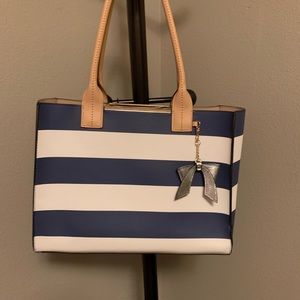 Kate Landry Large Cabana Stripped Snap Tote
